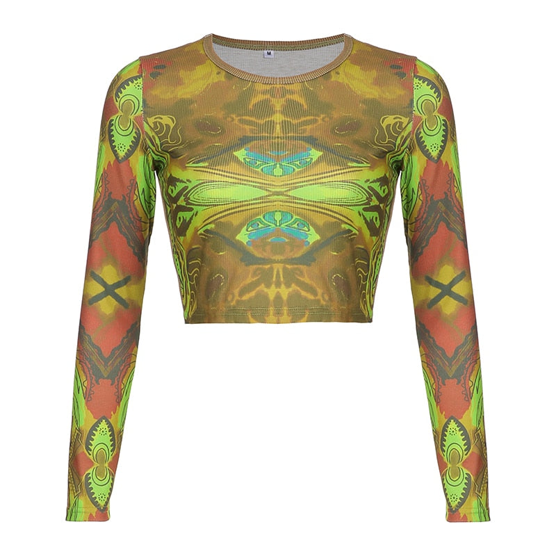 Grunge Printed Crop Top
