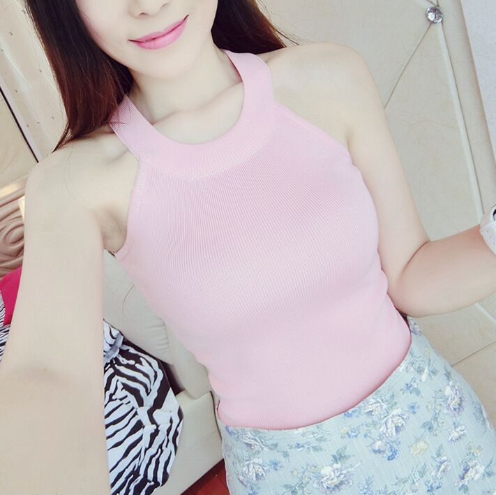 Summer Slim Knitting Halter Camisole Tops