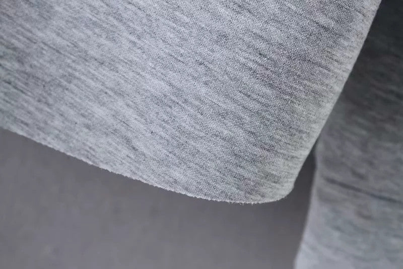 Heart Design Cotton Gray Sweatshirt for Women
