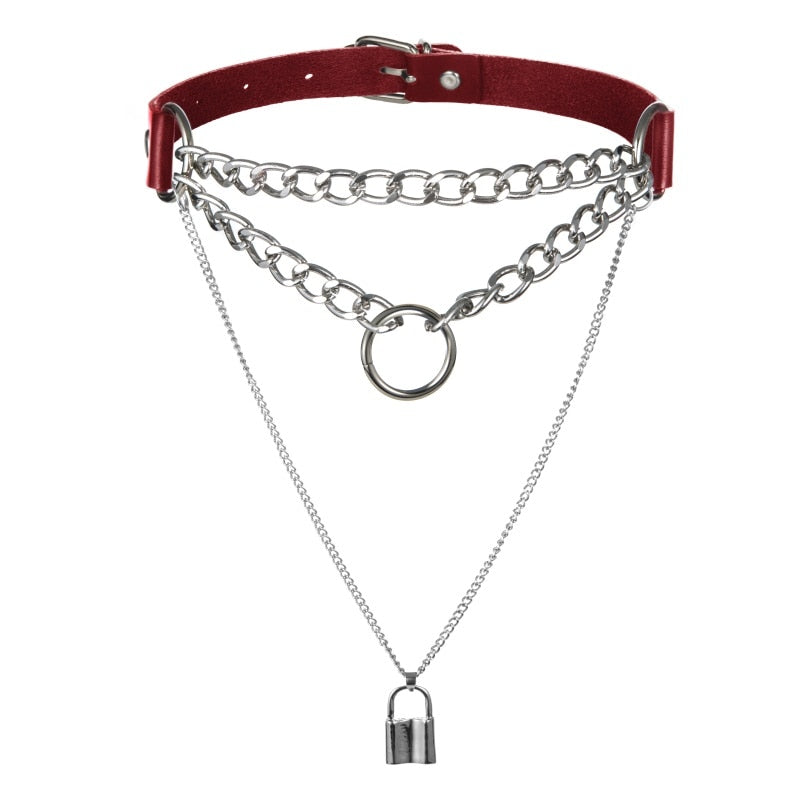 E-girl Choker Collar Lock necklace