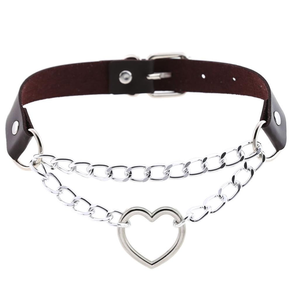 Heart chain Choker Goth