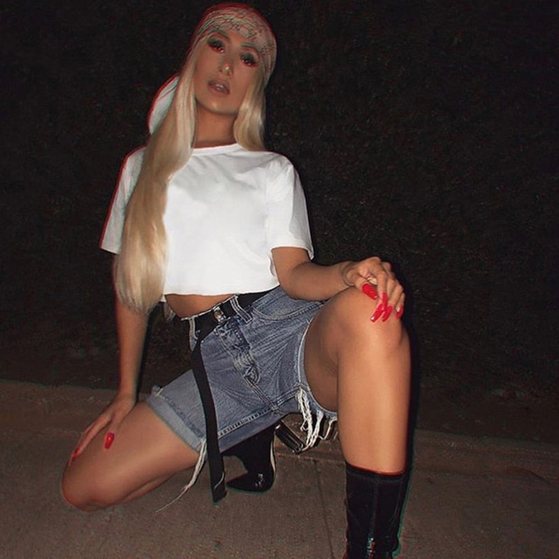 Gothic Casual Loose Crop Top