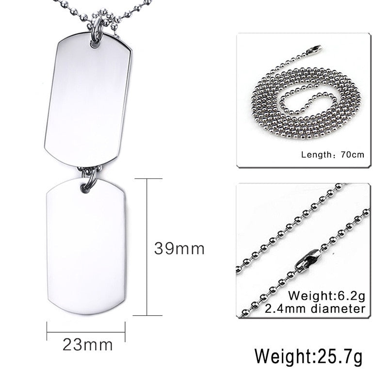 Stainless Steel Double Dog Tag Necklace