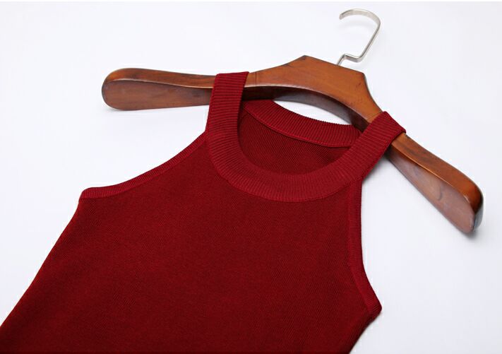 Summer Slim Knitting Halter Camisole Tops