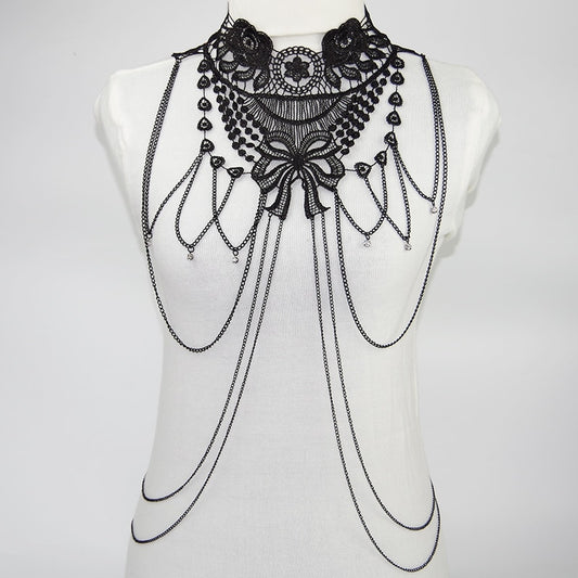 Black Lace Body Chain Jewelry