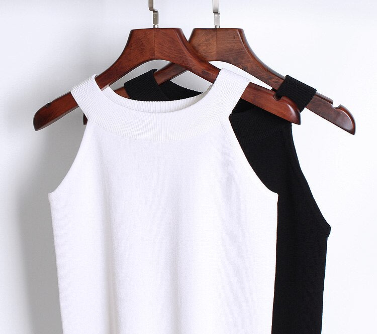 Summer Slim Knitting Halter Camisole Tops