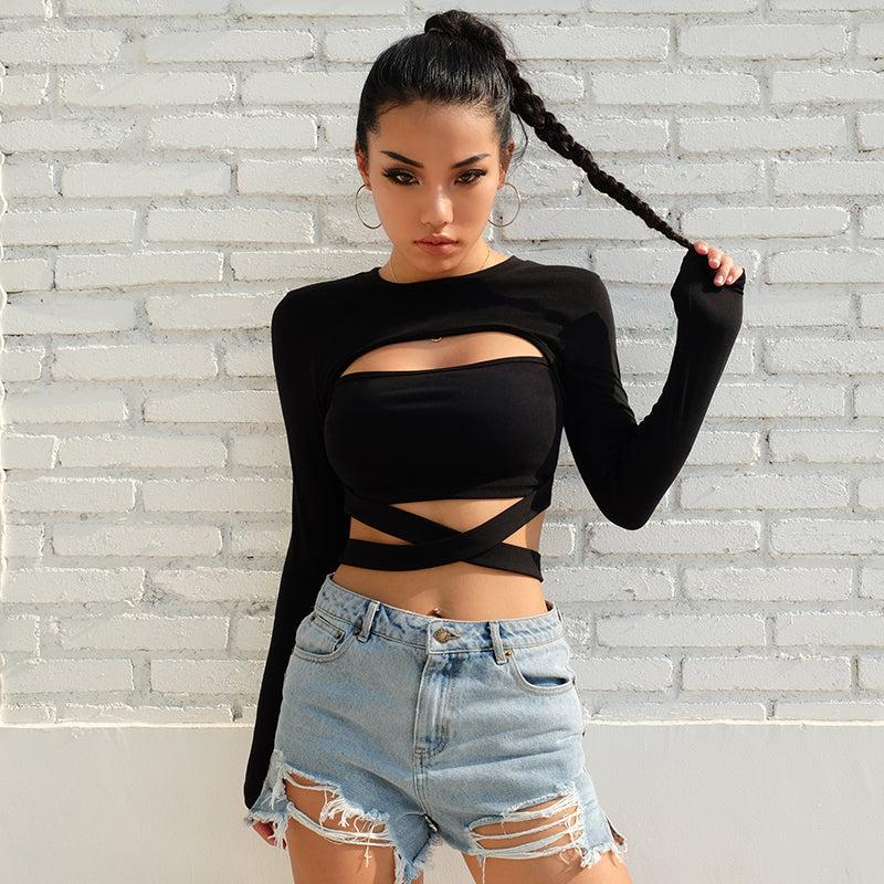 Gothic Bodycon Bandage T-shirt