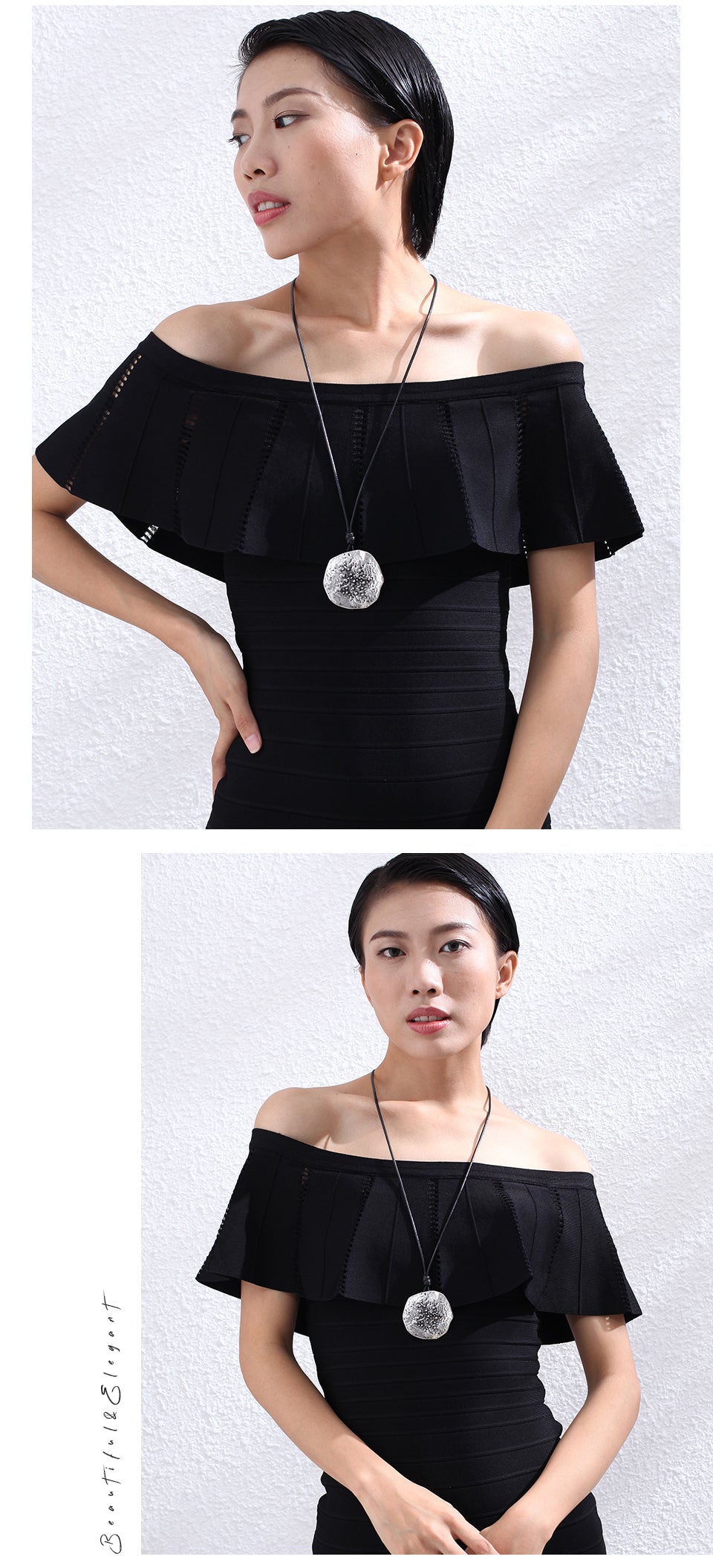 Gothic Silver Beads Choker