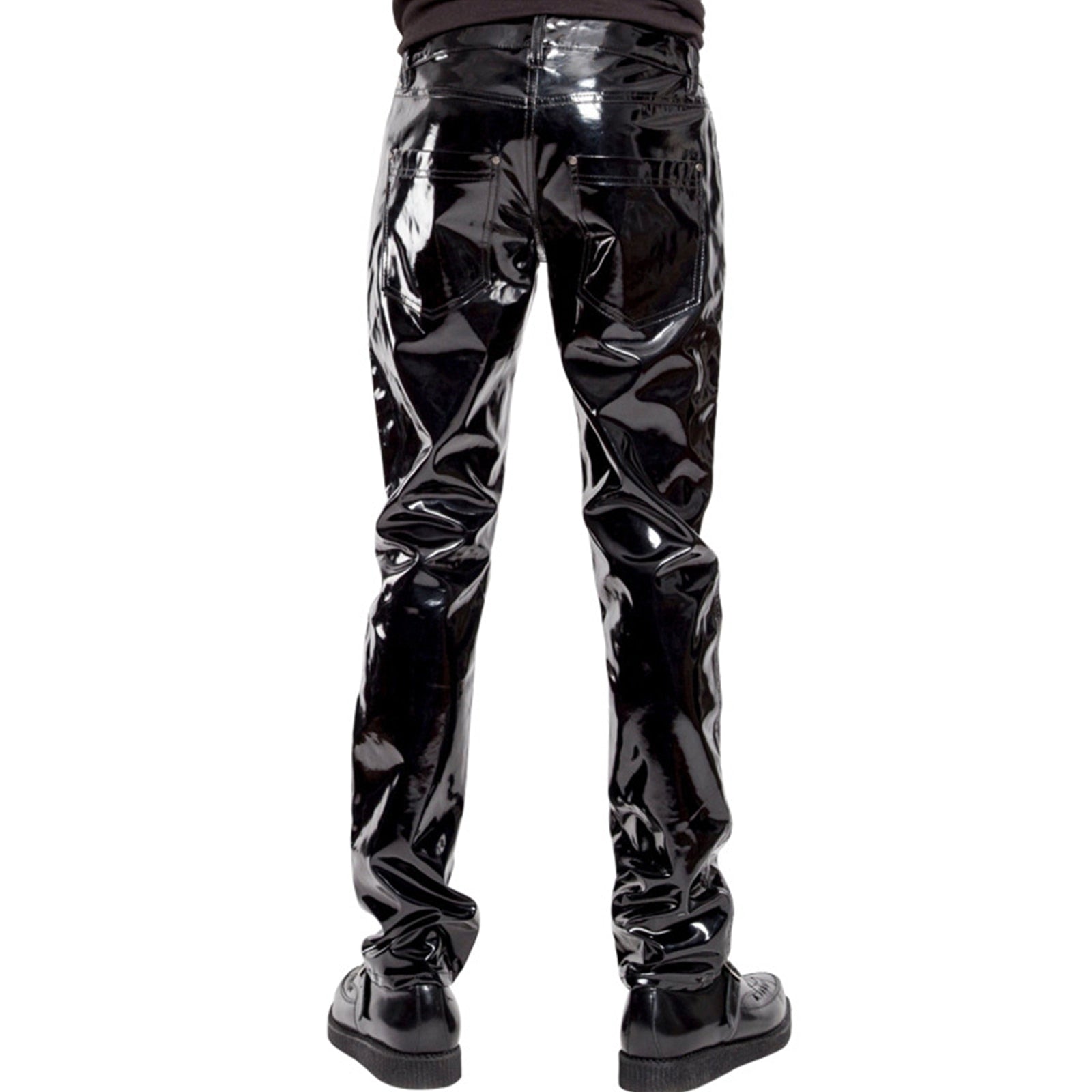 Fashion-forward Faux Leather PVC Pants with a Gothic Twist
