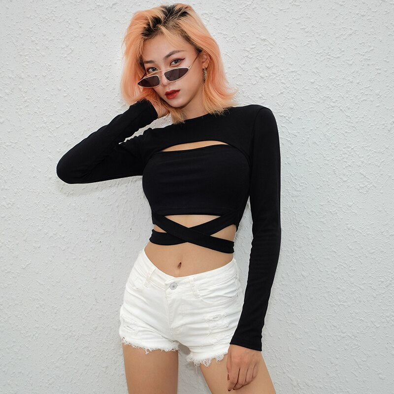 Gothic Bodycon Bandage T-shirt