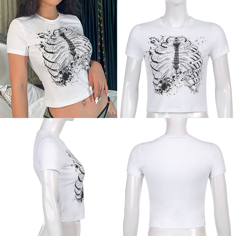 Heart Diamond Printed Crop Top Retro