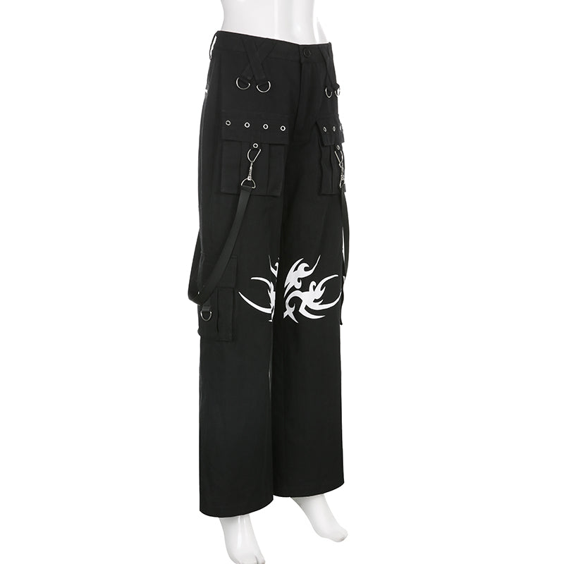 Gothic Bandage Wide Leg Pants