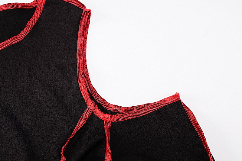 Gothic Hollow Out Long Sleeve Crop Top