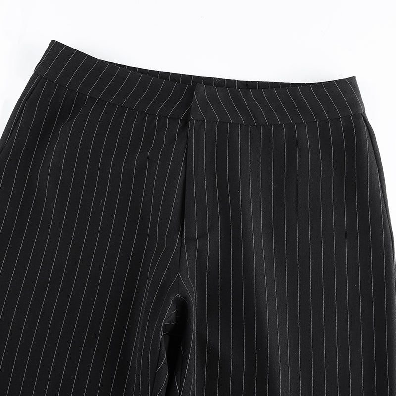 Gothic Y2K Striped High Waist Pants