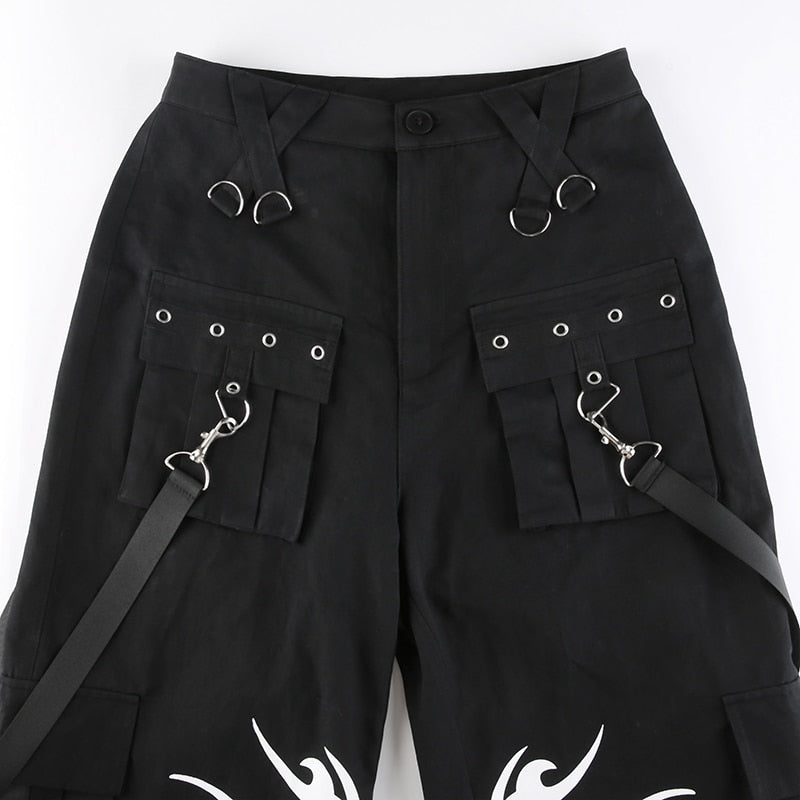 Gothic Bandage Wide Leg Pants