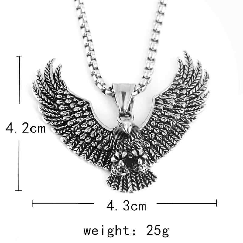 Gothic Eagle Pendant Necklace For Men
