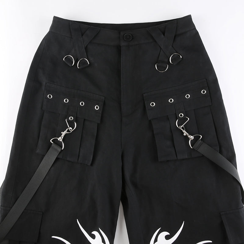 Gothic Bandage Wide Leg Pants