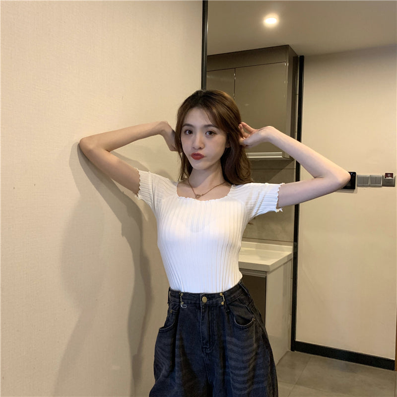 Stylish Square Neck Crop Top