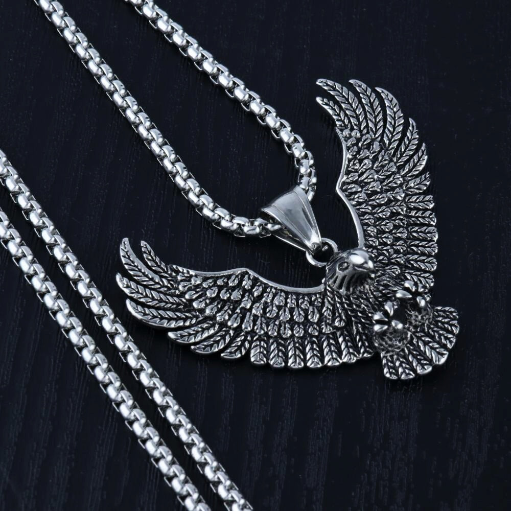 Gothic Eagle Pendant Necklace For Men