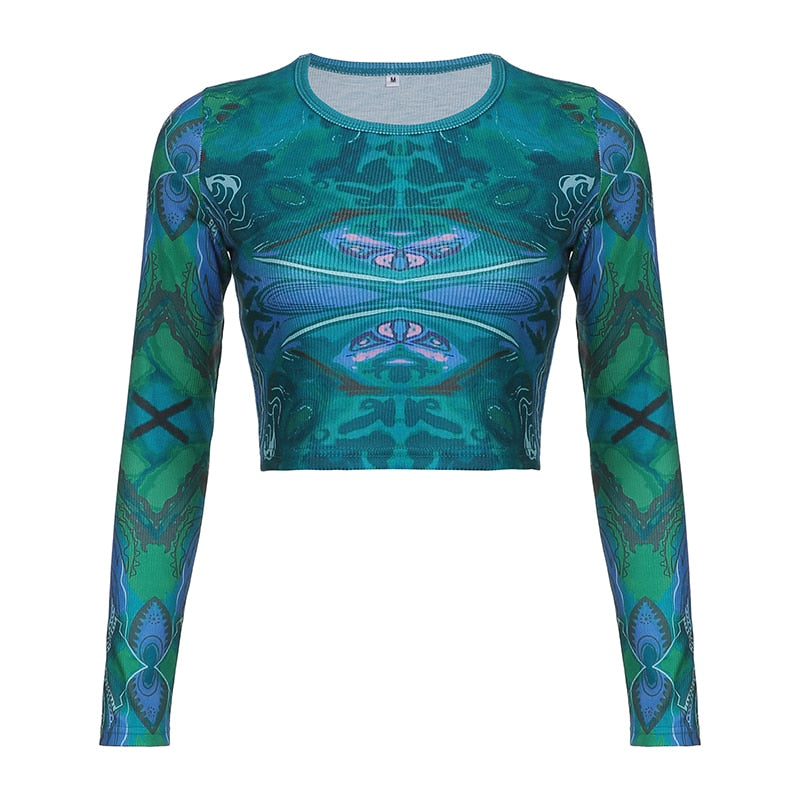 Grunge Printed Crop Top