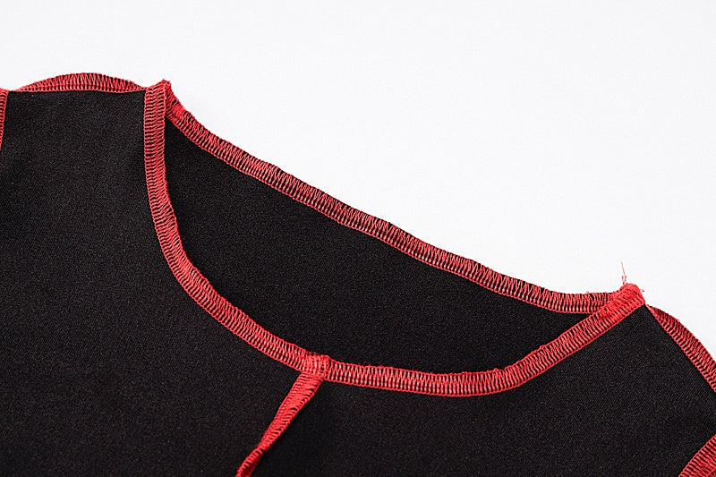 Gothic Hollow Out Long Sleeve Crop Top