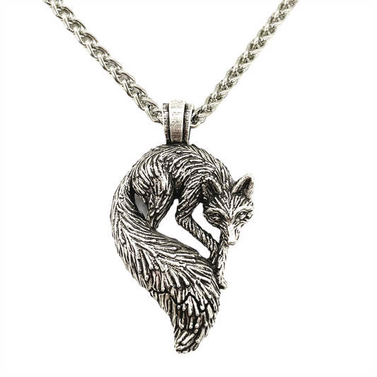 Vintage Slavic Fox Pendant Animal Viking Jewelry Necklace