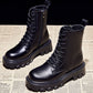 Gothic Winter Combat Boots with Fur