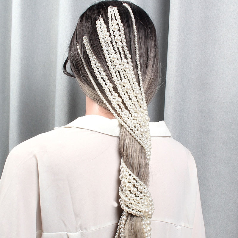 Simulated Pearl Long Tassel