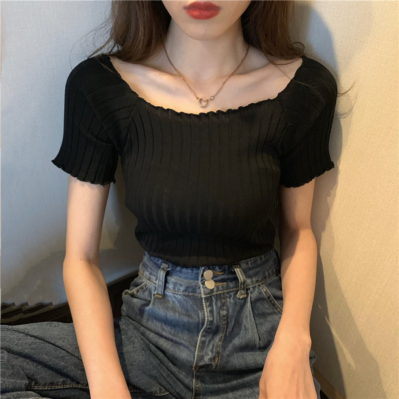 Stylish Square Neck Crop Top