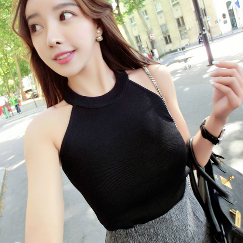 Summer Slim Knitting Halter Camisole Tops