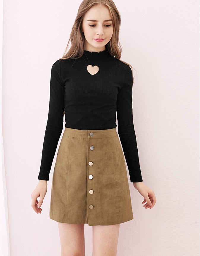 Gothic Love Heart Hollow Out Shirt