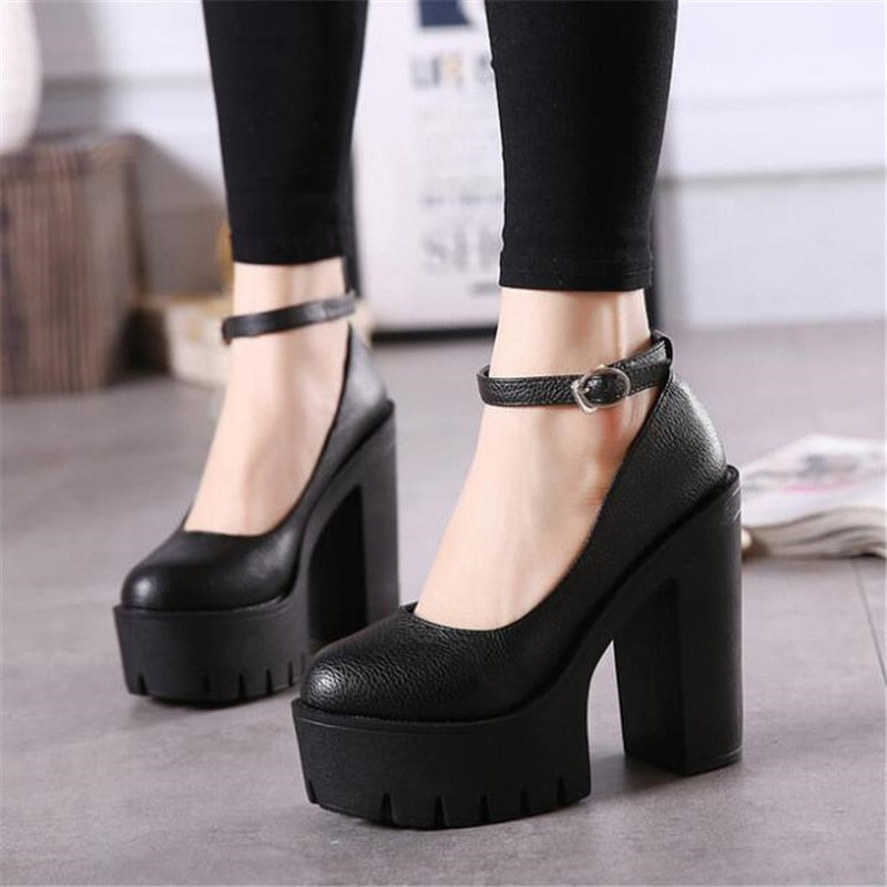 Gothic Casual Ankle Strap Shoes
