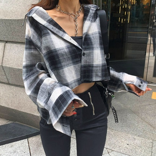 Plaid Crop Top for Women