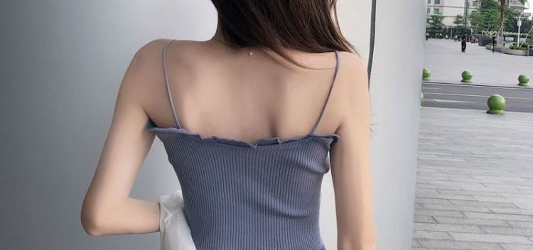 Gothic Y2K Cross Halter Knitted Camis Crop Top