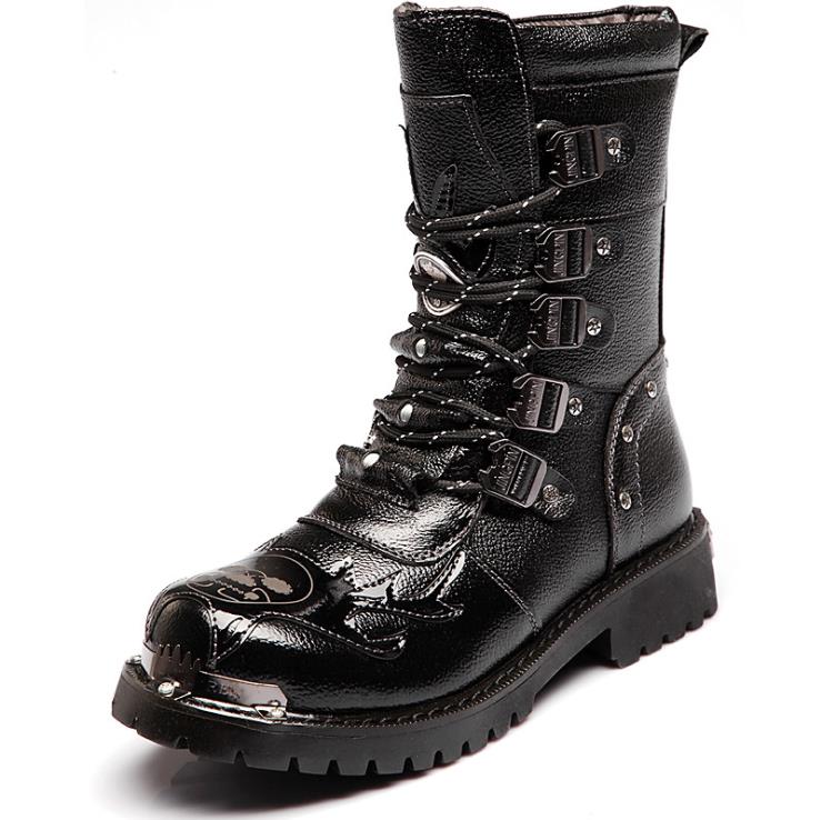 Gothic Military Combat Leather Boots