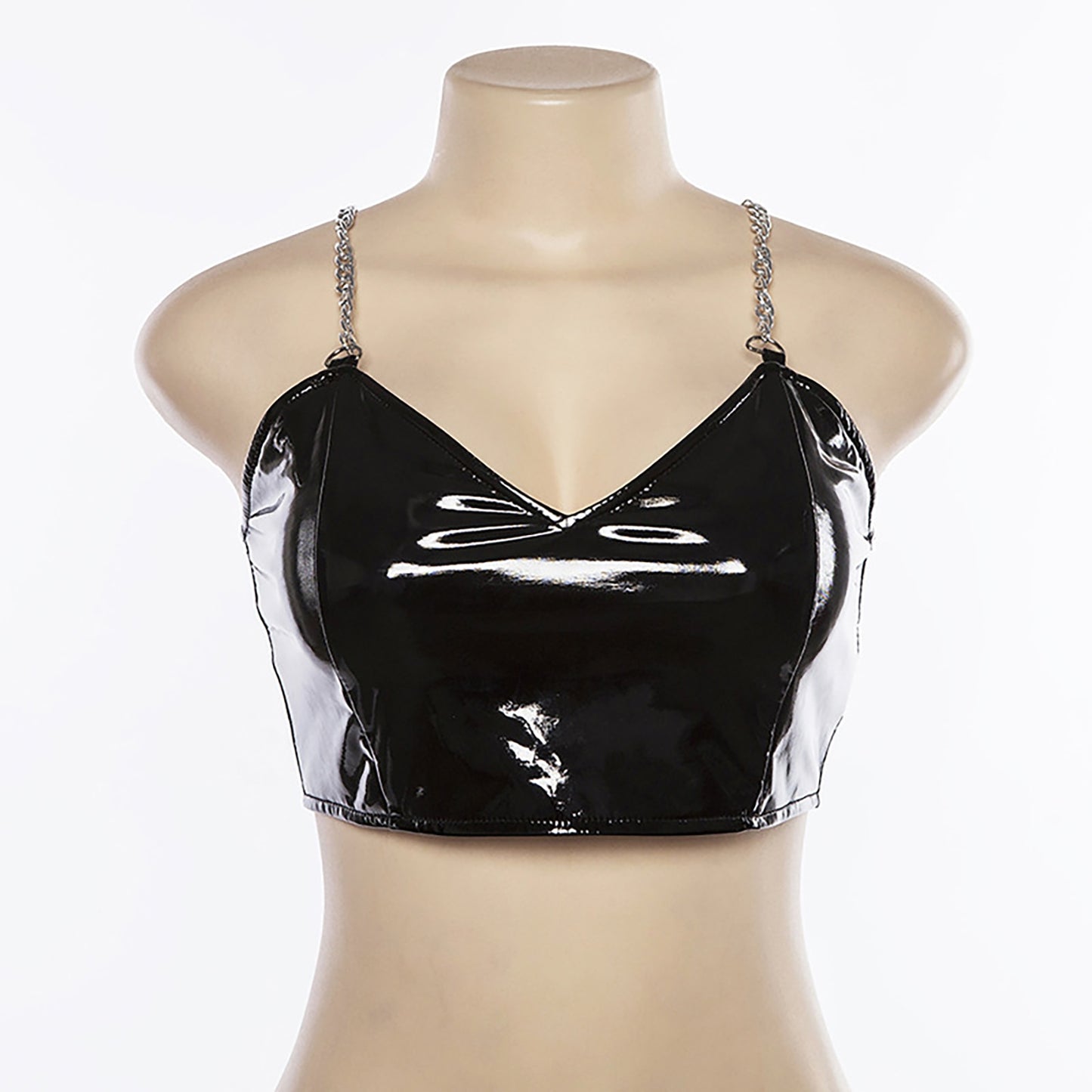 Gothic Latex Patent Leather Crop Top