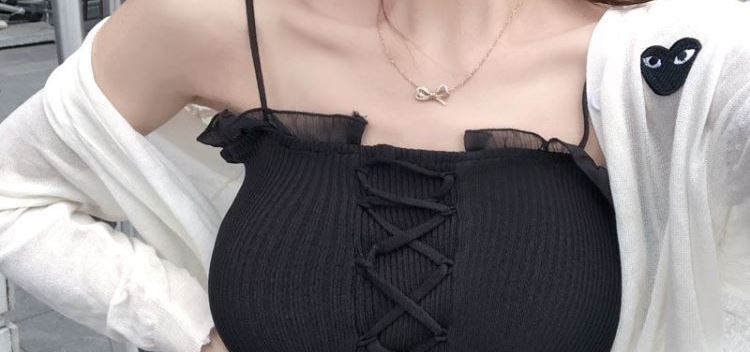Gothic Y2K Cross Halter Knitted Camis Crop Top
