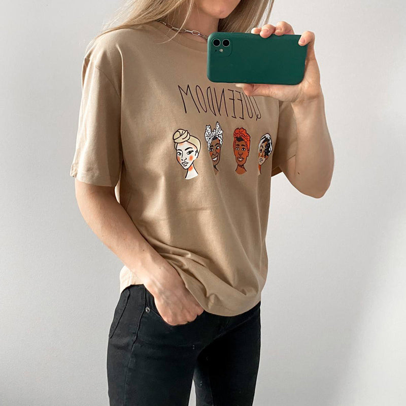 Gothic Character Printed Cotton T-Shirt
