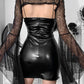 Gothic Black Faux Leather Dress