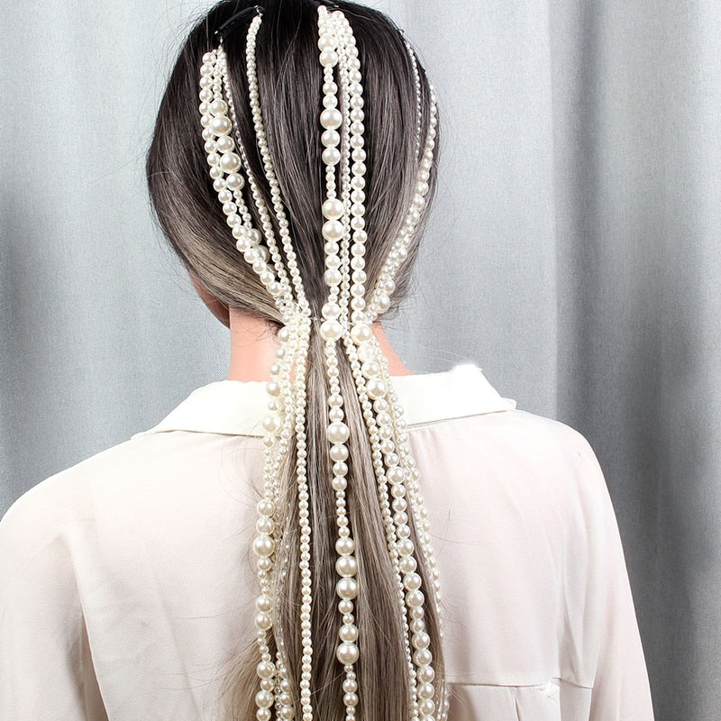Simulated Pearl Long Tassel
