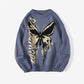 Butterfly Print Knitted Sweater