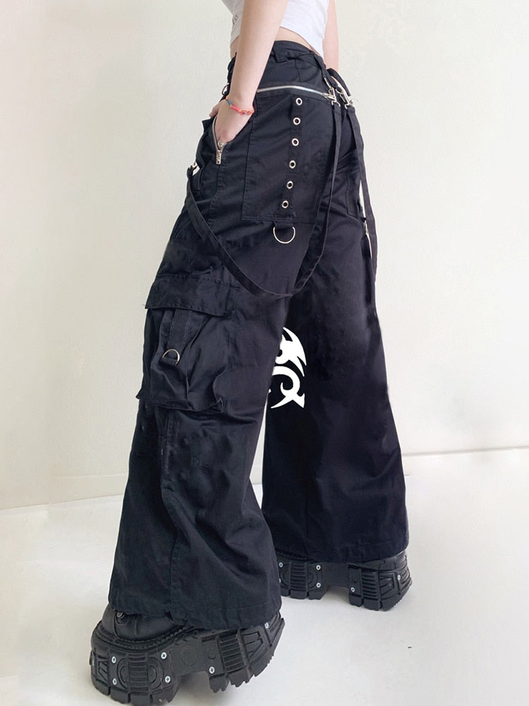 Gothic Bandage Wide Leg Pants