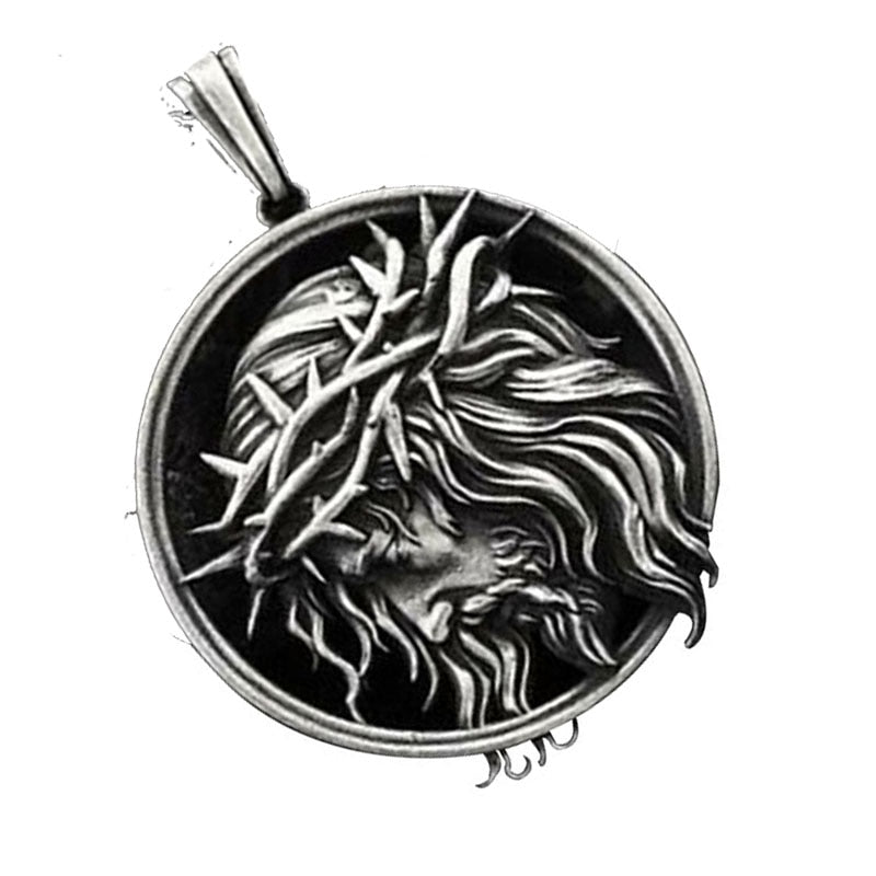Vintage Crucifixion Crown of Thorns Jesus Necklace