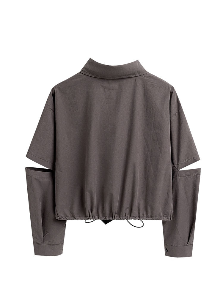 Men's Gothic Dress Shirt featuring a Bold Chain and Tie Detail