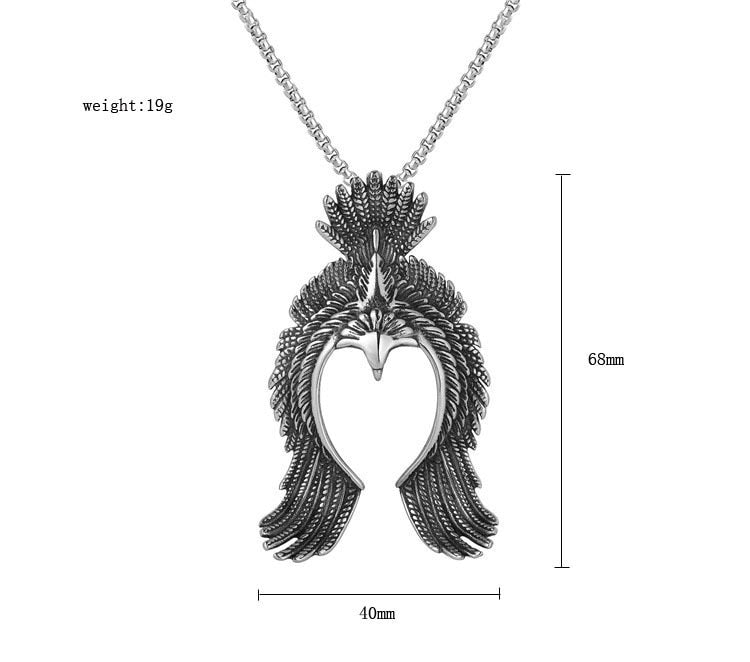 Gothic Eagle Pendant Necklace For Men