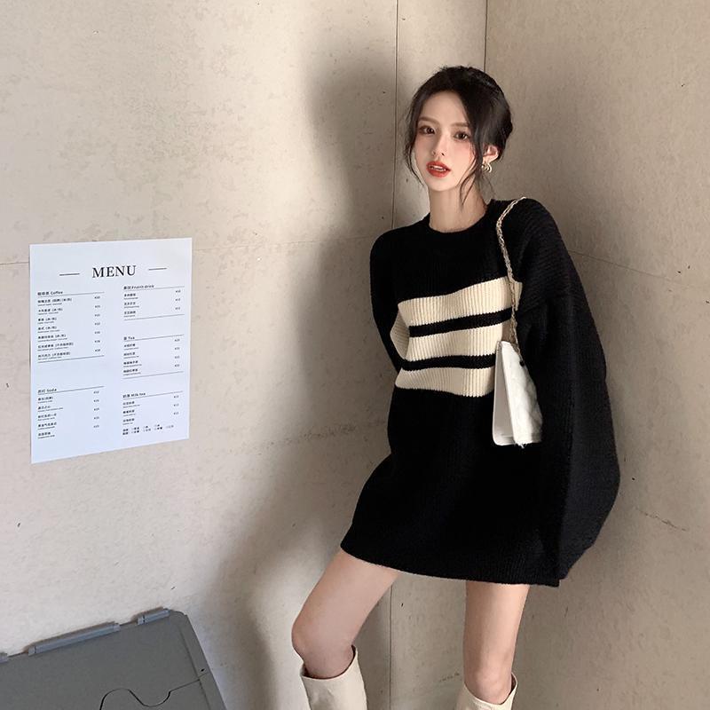 Gothic Deeptown Striped Sweater for Women