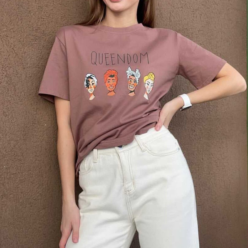 Gothic Character Printed Cotton T-Shirt