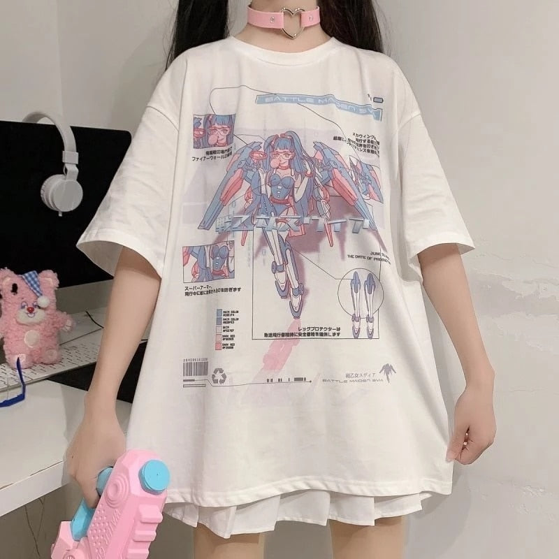 Egirl Summer anime Split Sleeves Tee Shirt