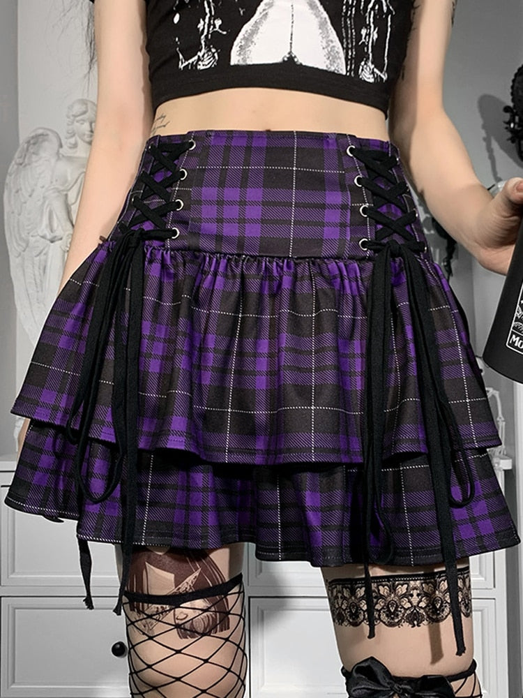 Gothic Checkered Skirt