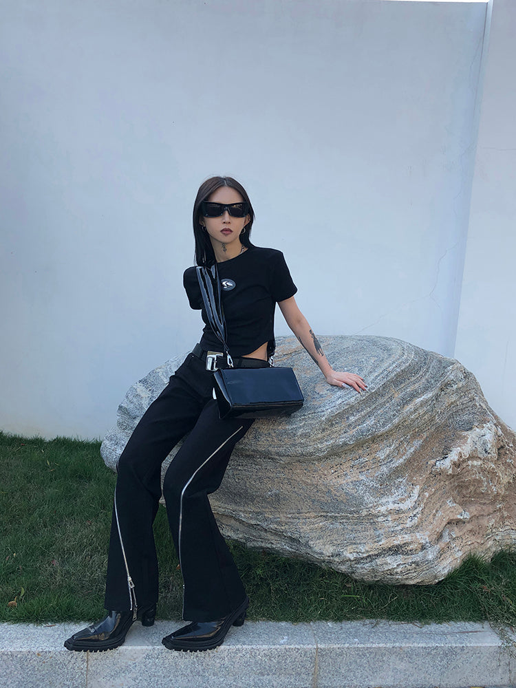 Grunge Irregular Crop Top